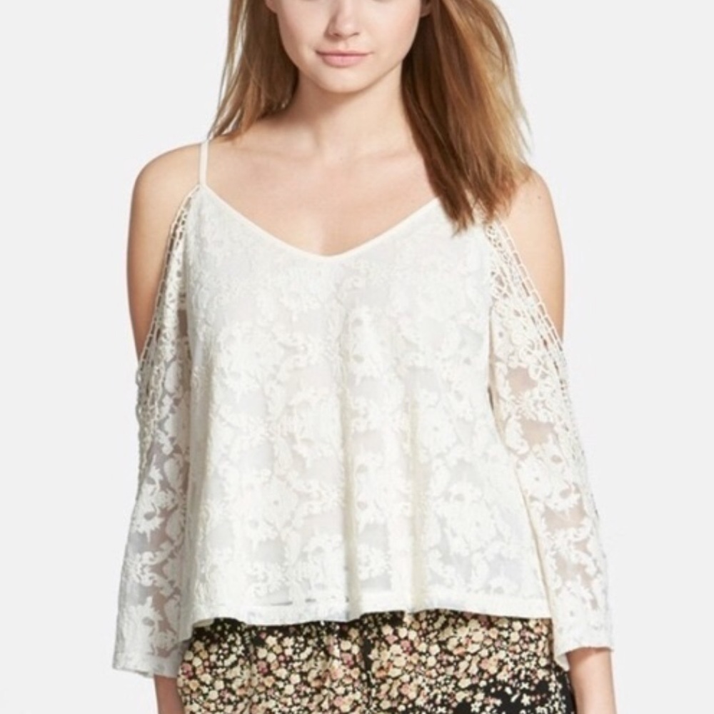 ASTR Cold Shoulder Lace Top
